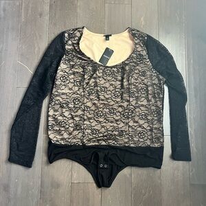 Torrid Black Overlay Lace Bodysuit